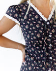 Laney Lace Trim Floral Dress