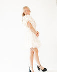Broderie Bubble Sleeve Dress