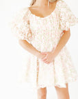 Broderie Bubble Sleeve Dress