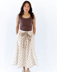 Jenson Polka Dot Tie Skirt · Taupe