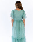 Celia Ruffled Mesh Dress · Sage Green