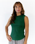 Mabel Exposed Seam Tank · Green