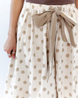 Jenson Polka Dot Tie Skirt · Taupe