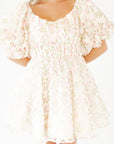 Broderie Bubble Sleeve Dress