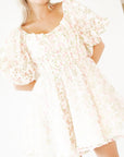 Broderie Bubble Sleeve Dress