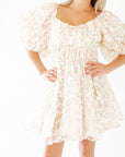 Broderie Bubble Sleeve Dress