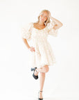 Broderie Bubble Sleeve Dress