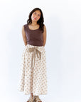 Jenson Polka Dot Tie Skirt · Taupe