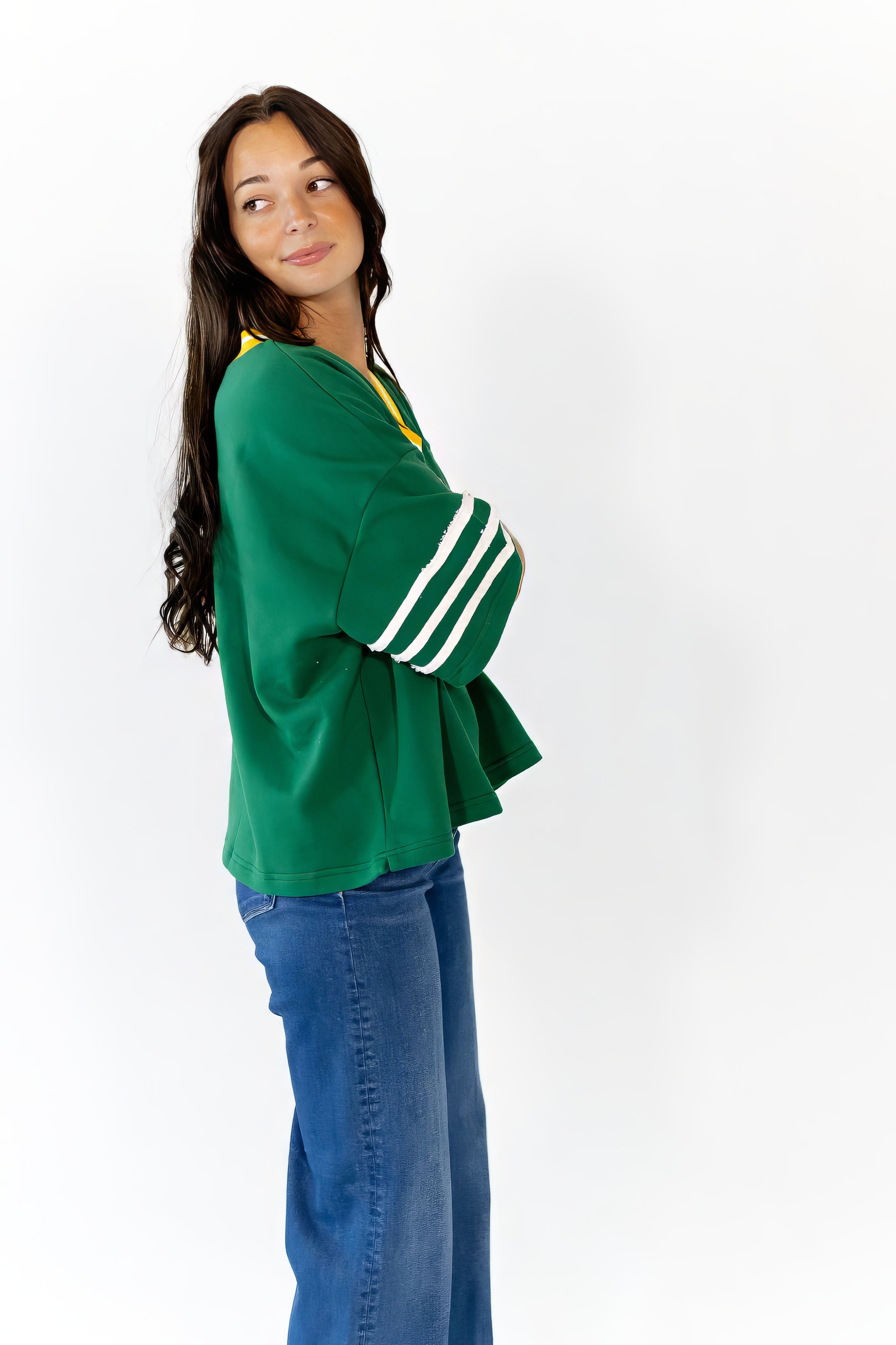 Maison Textured Pullover · Green
