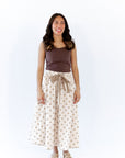 Jenson Polka Dot Tie Skirt · Taupe