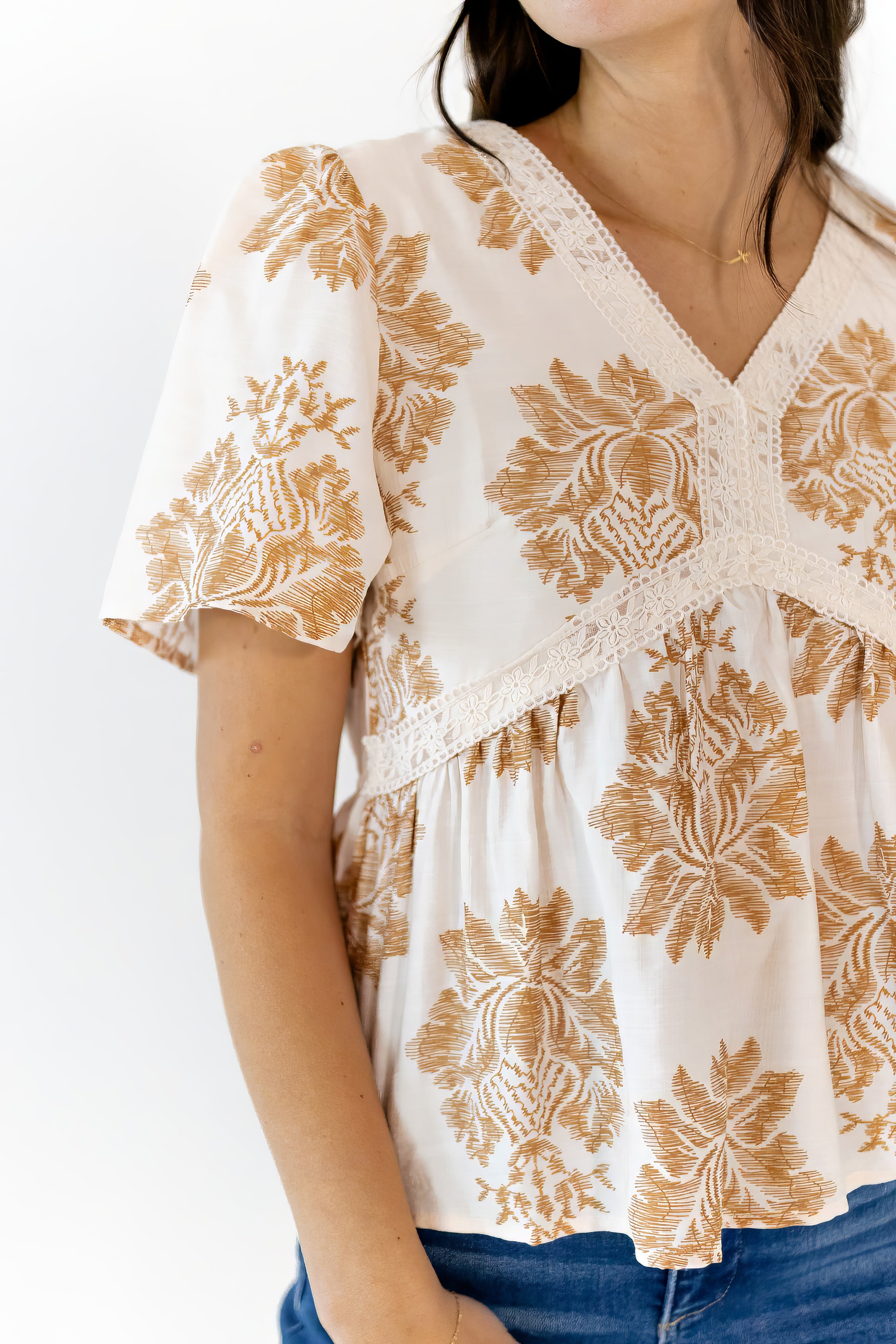 Albini Botanical V-Neck Top