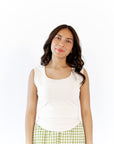 Camden Square Neck Tank · Beige