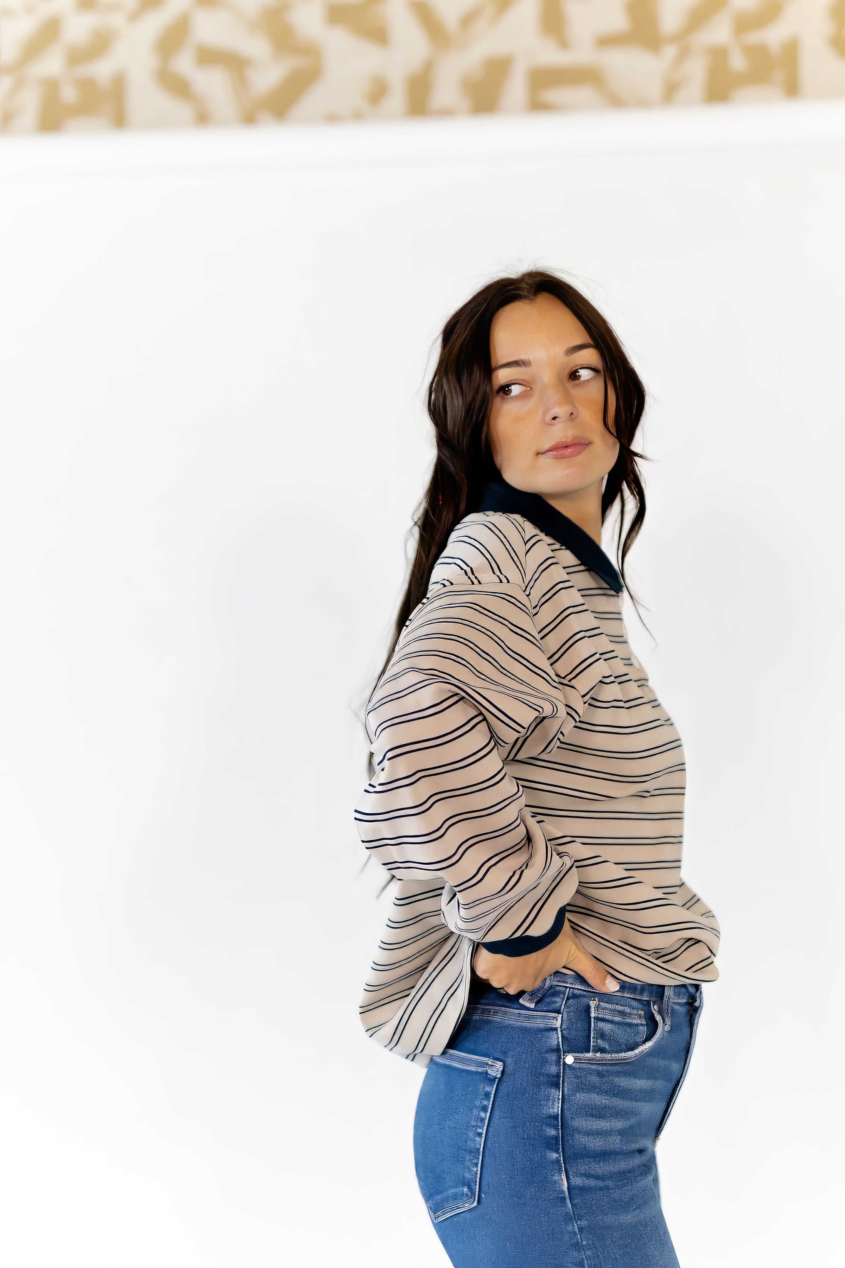 Kai Oversized Striped Polo