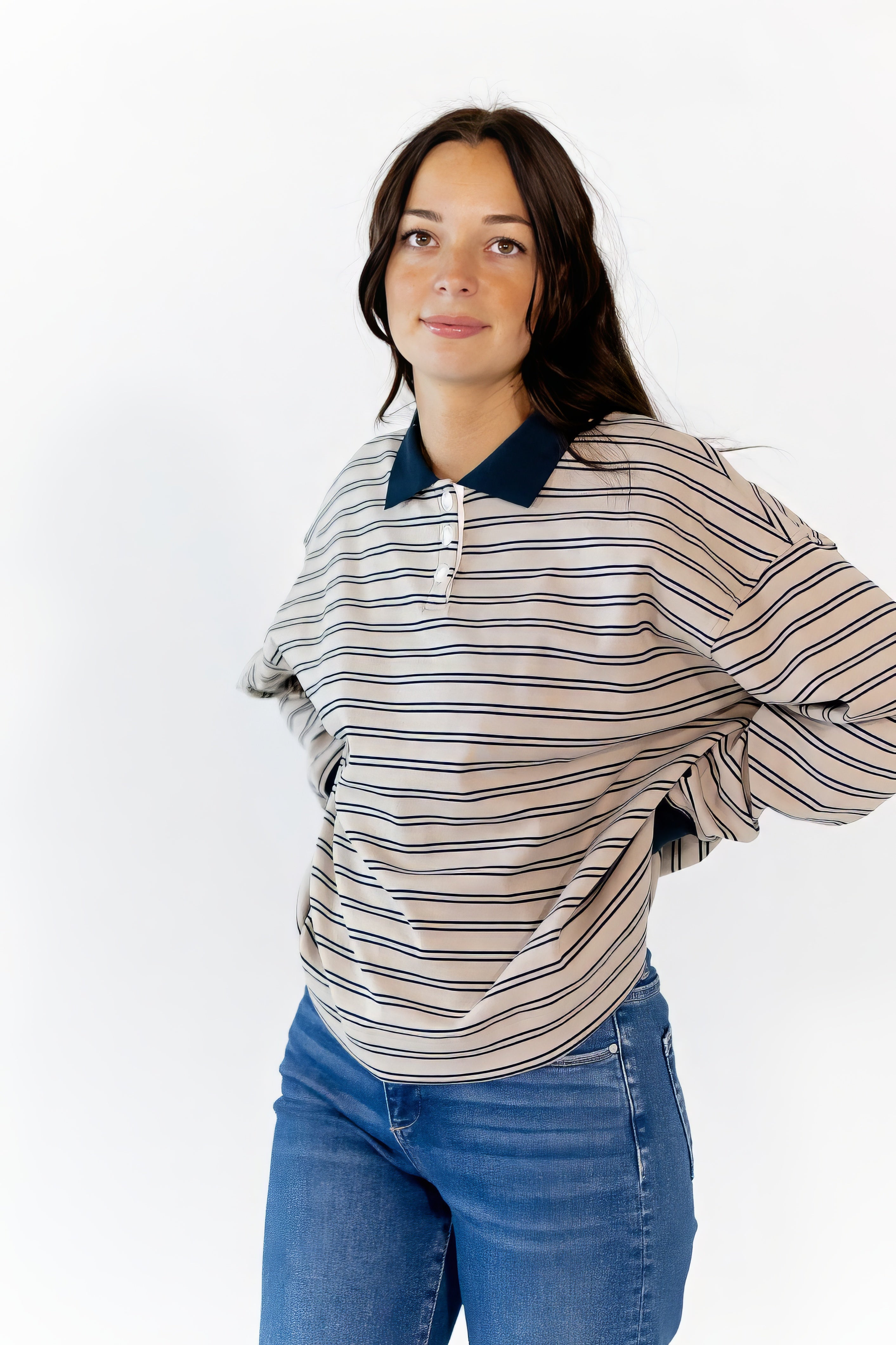 Kai Oversized Striped Polo