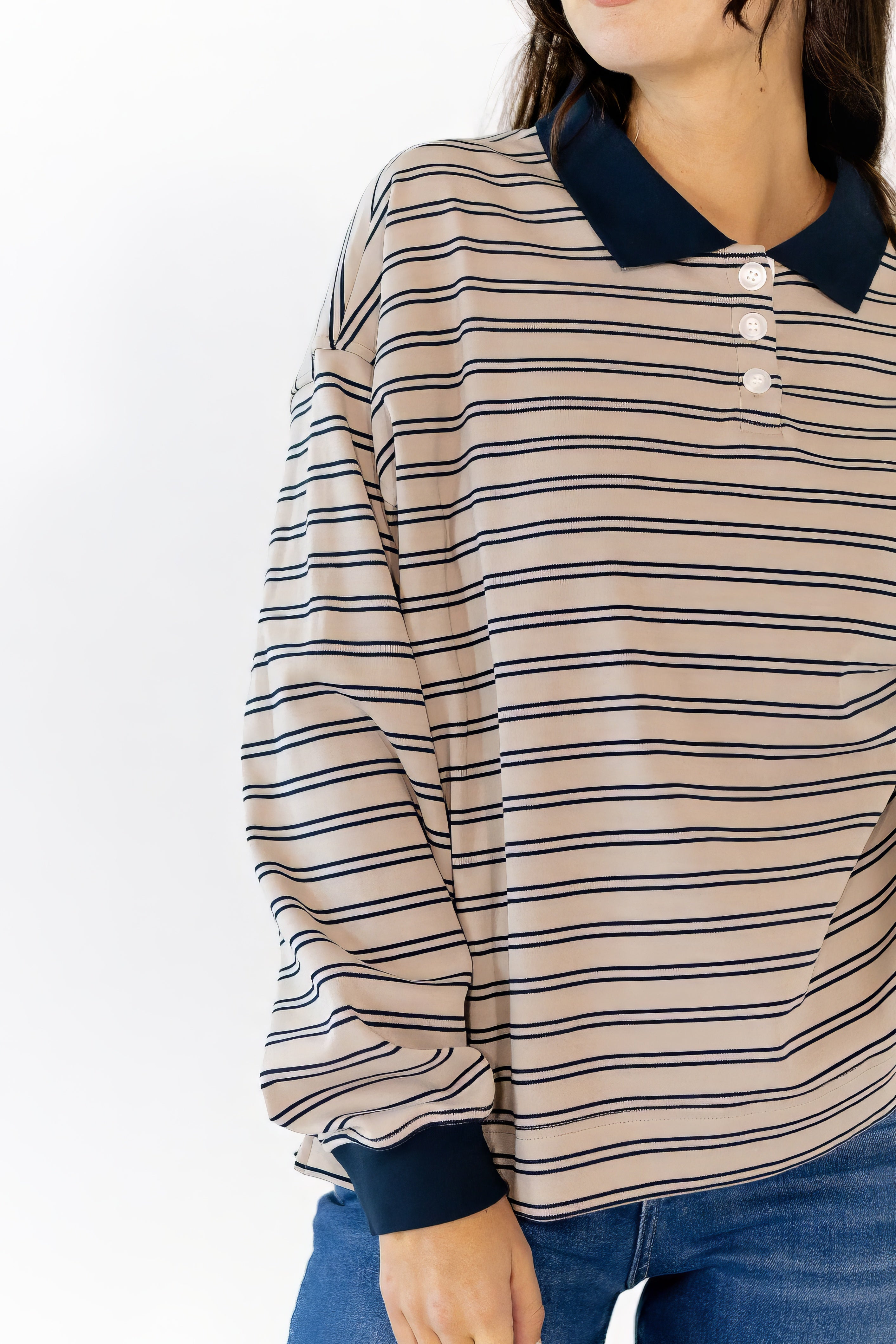 Kai Oversized Striped Polo
