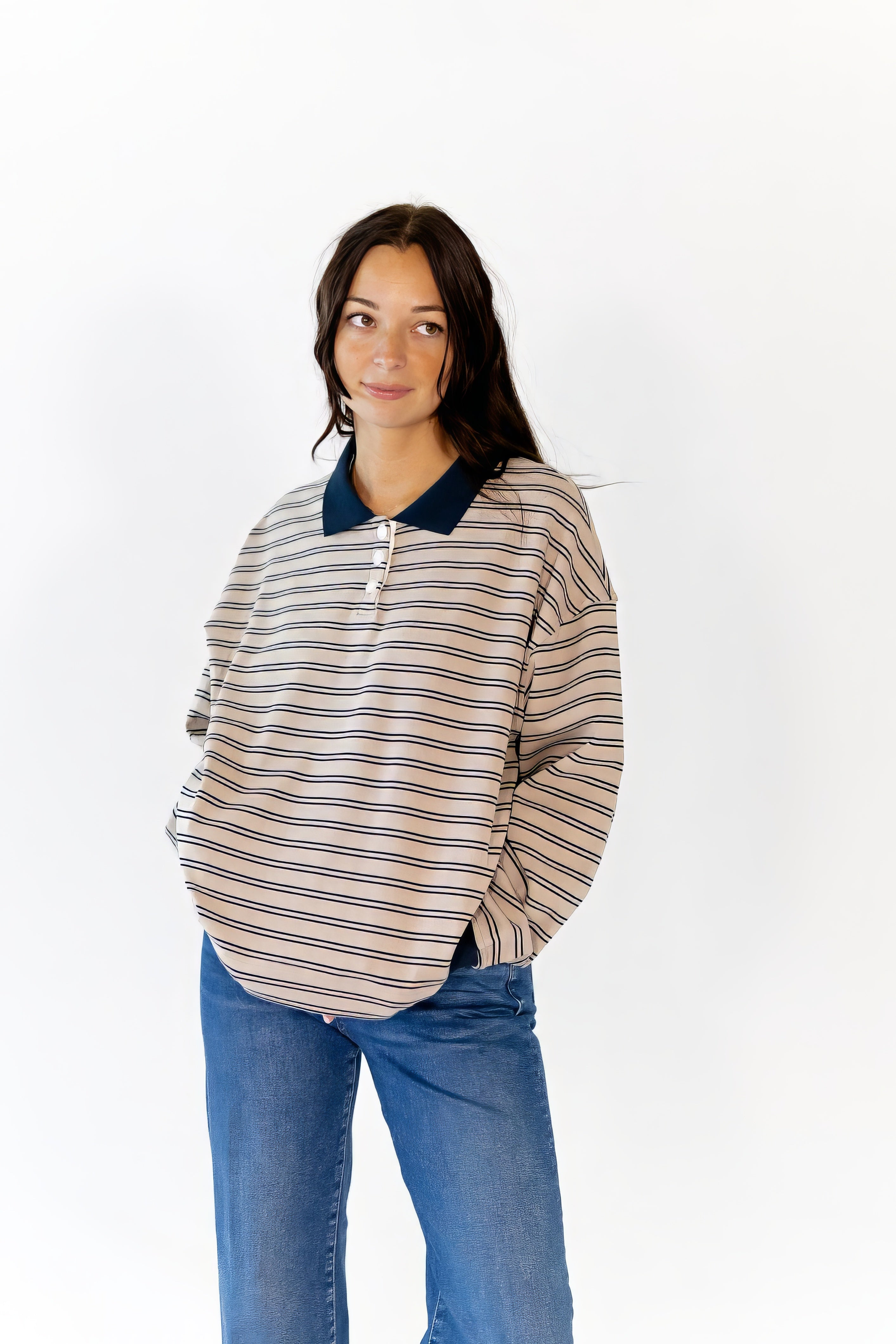 Kai Oversized Striped Polo