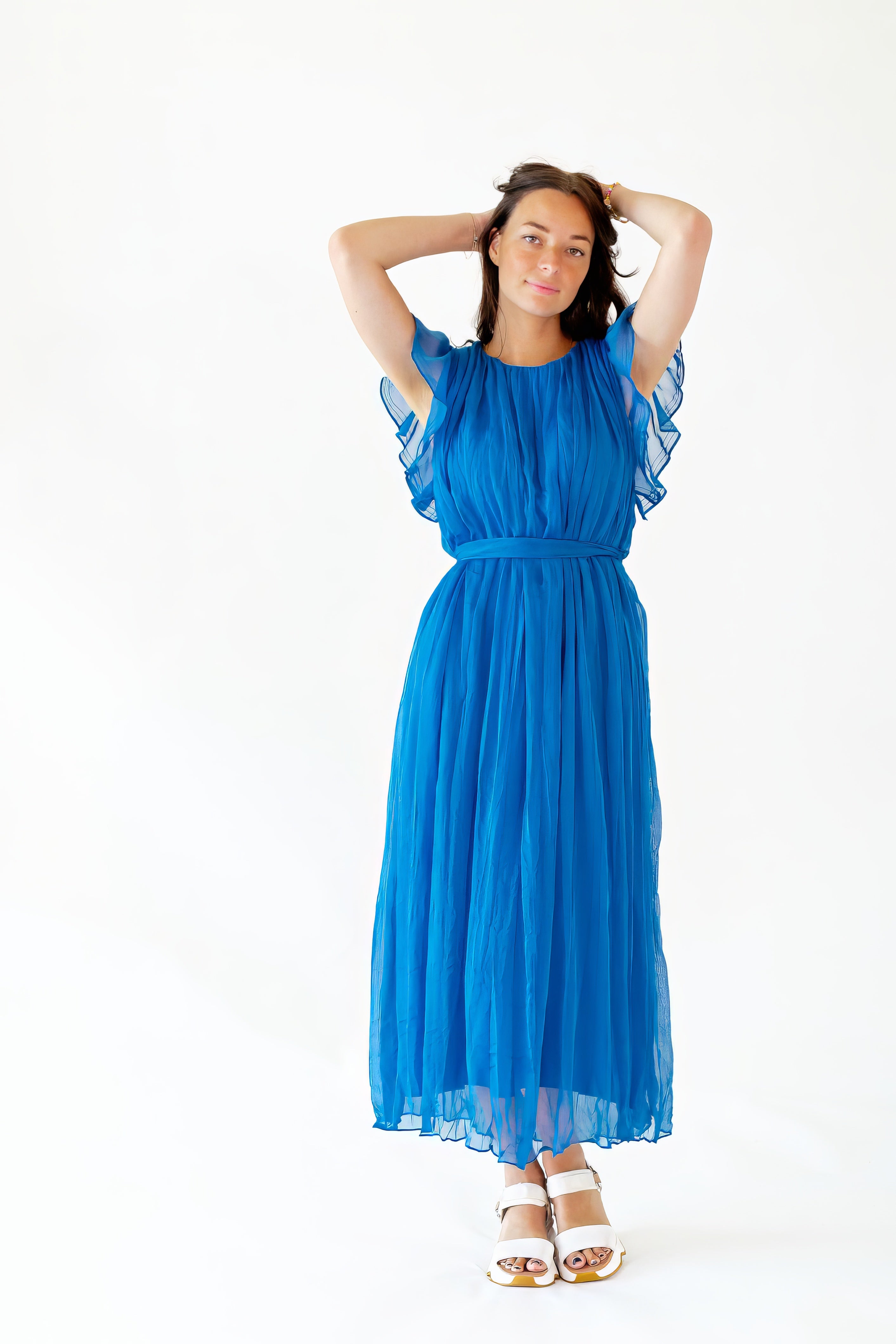Angelica Chiffon Layered Waist Tie Dress
