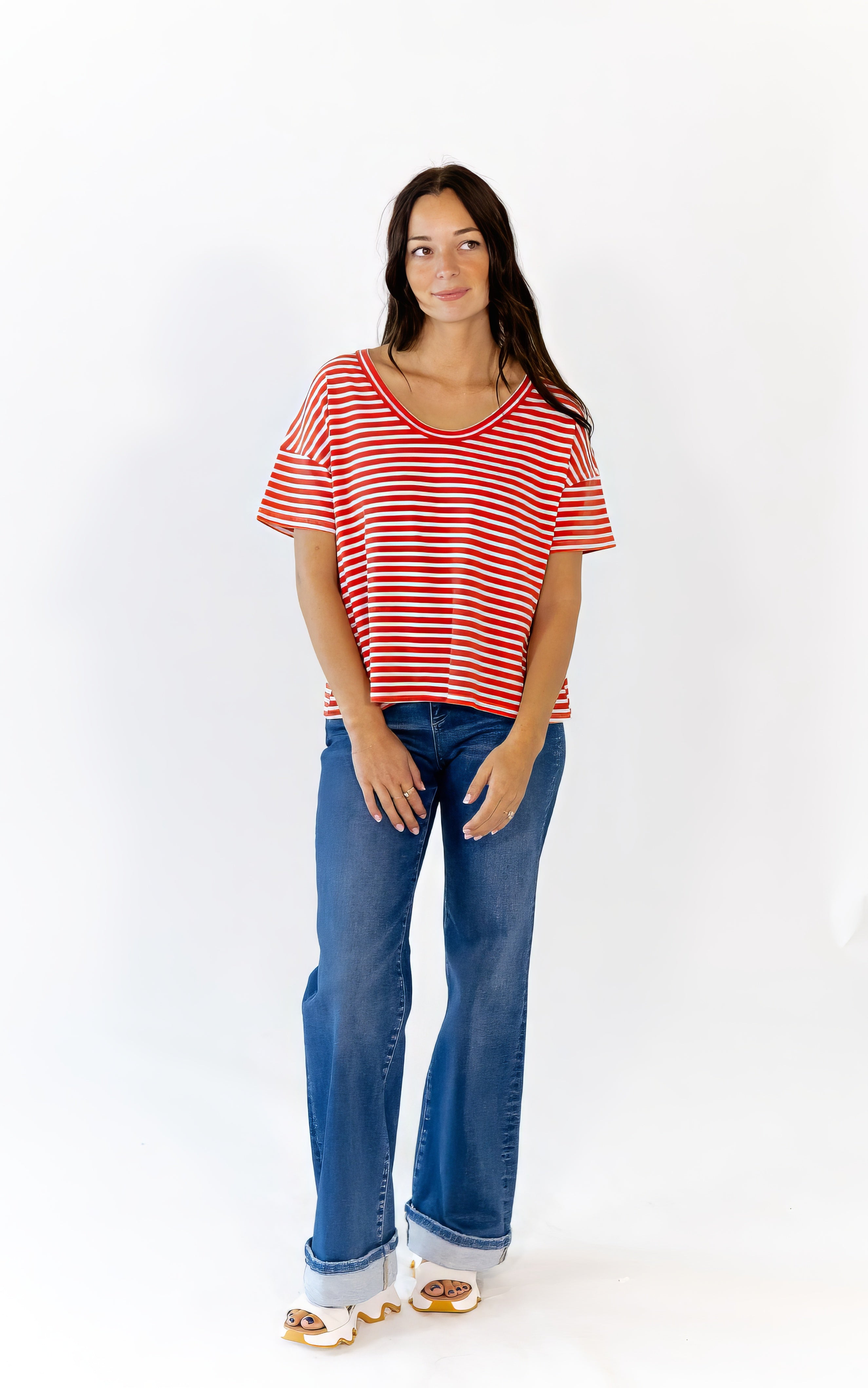 Inez Striped Scoop Neck