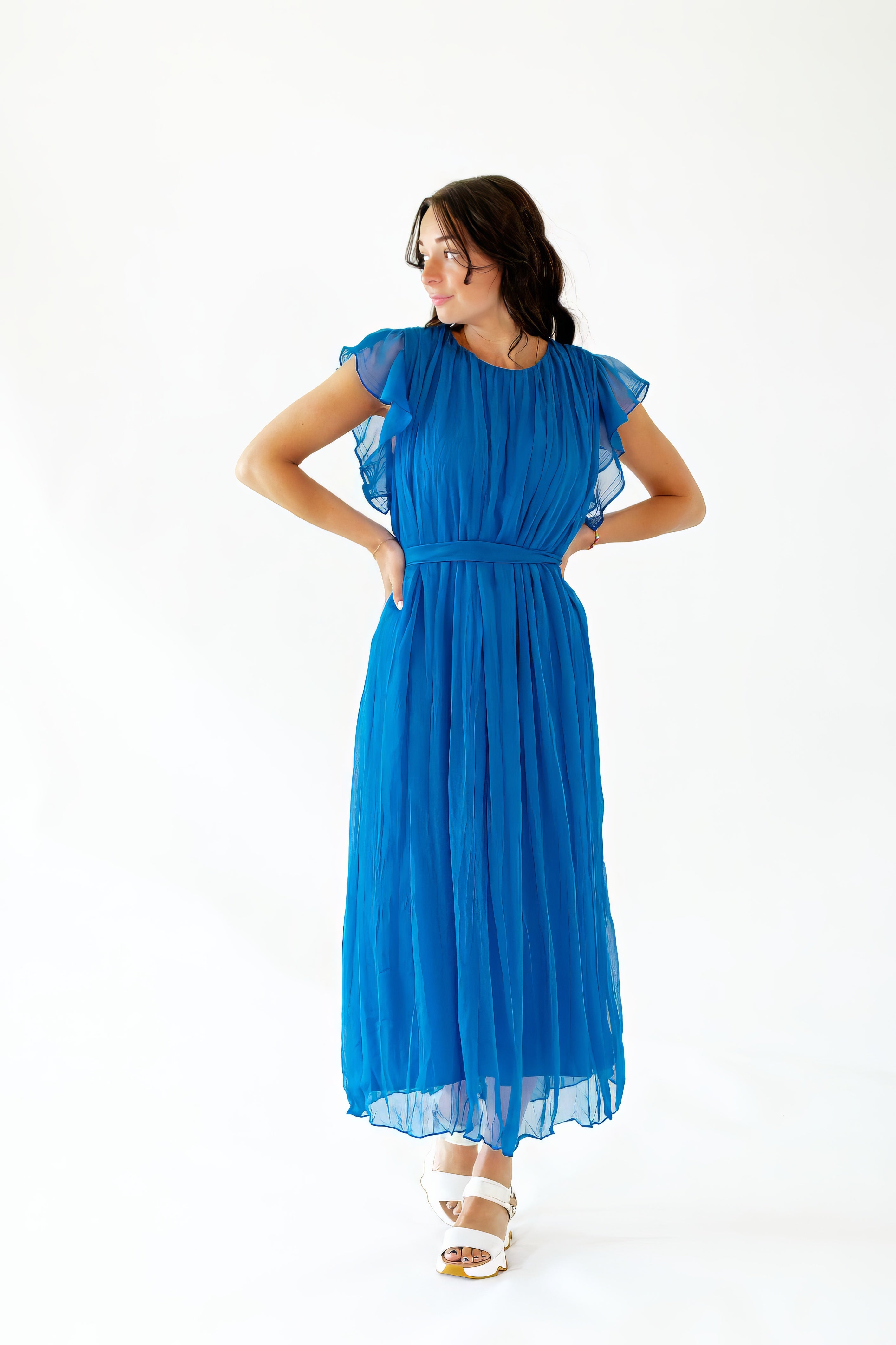 Angelica Chiffon Layered Waist Tie Dress
