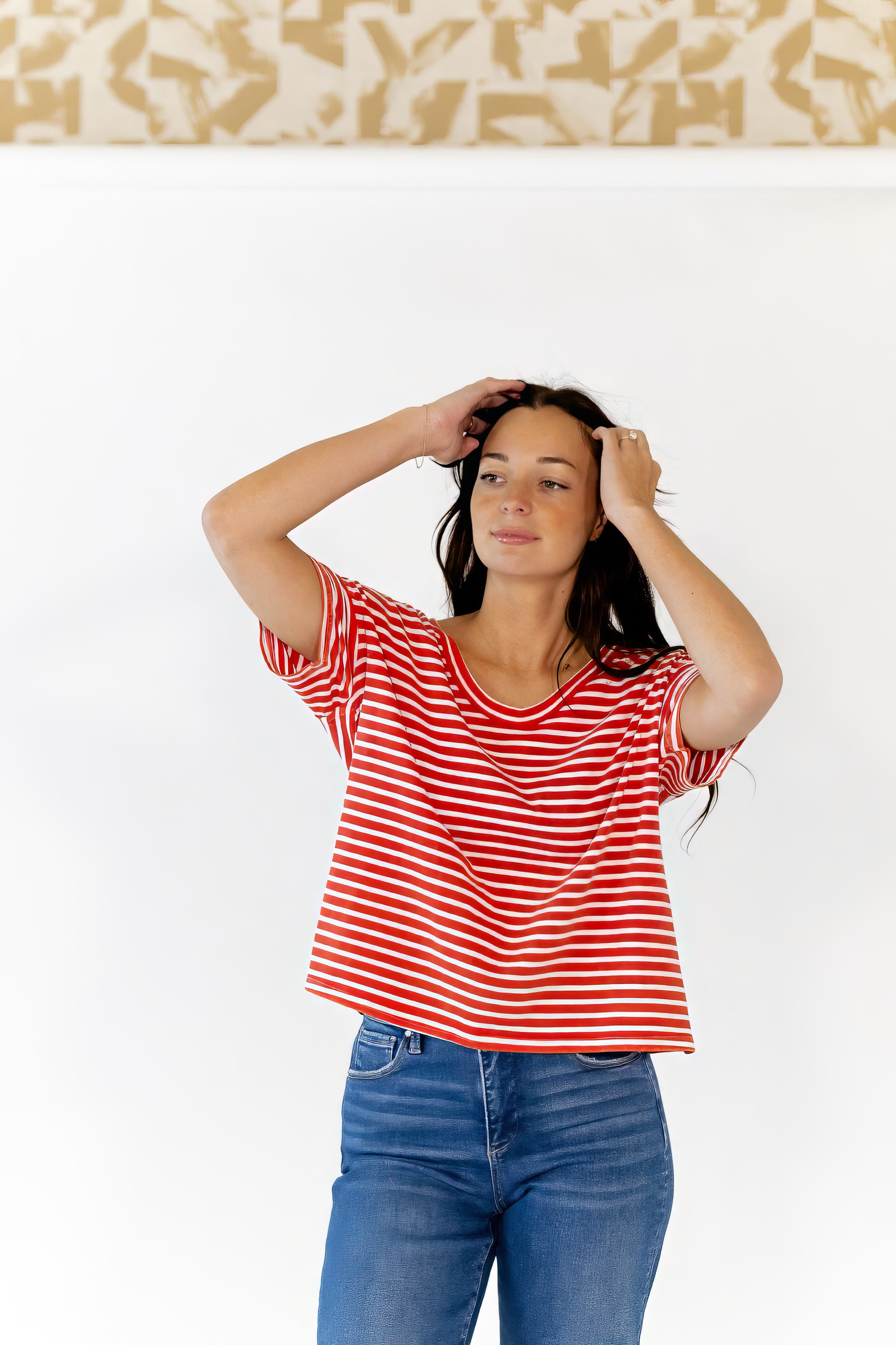 Inez Striped Scoop Neck