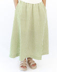 Iris Gingham Midi Skirt · Green