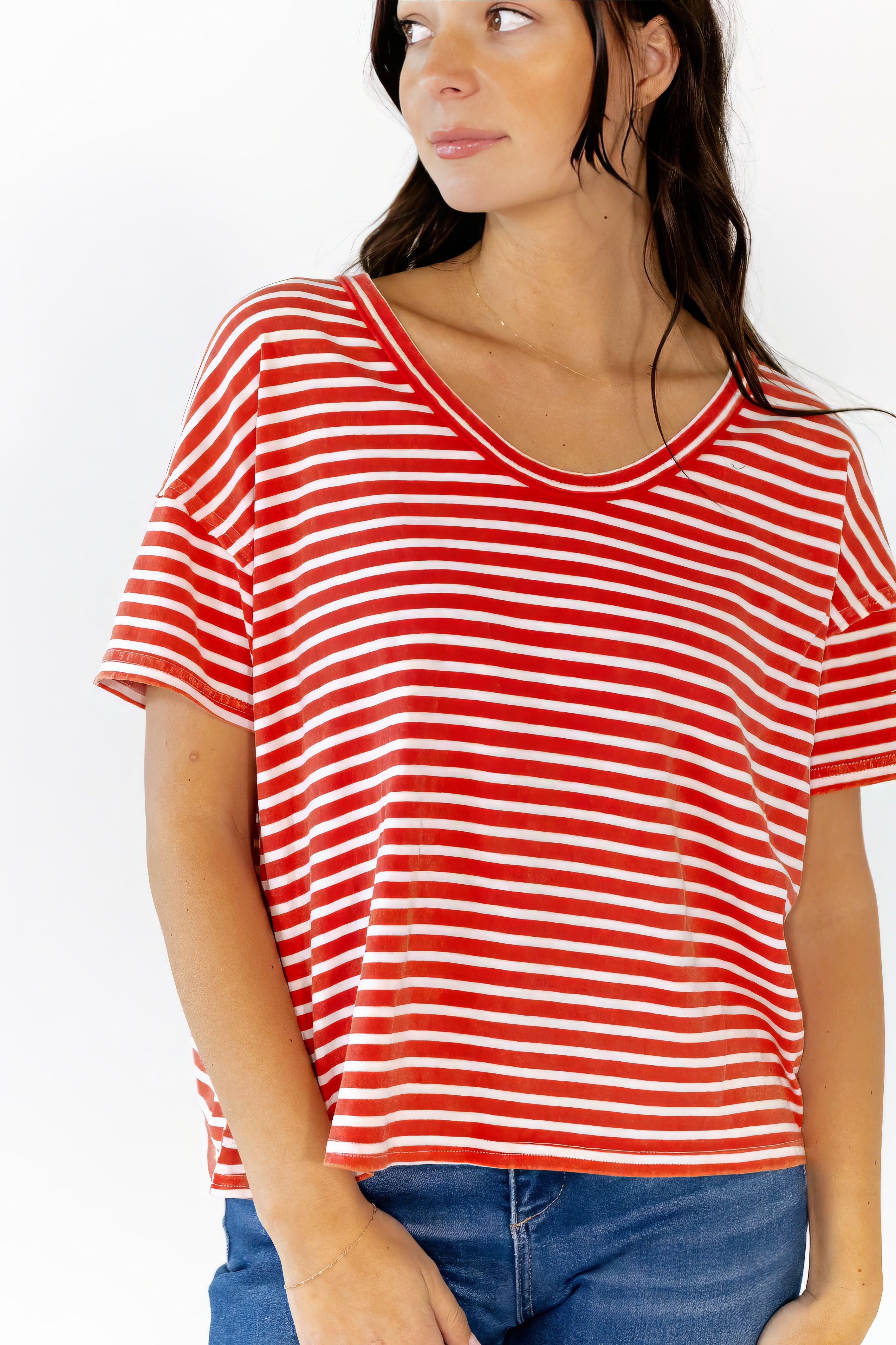 Inez Striped Scoop Neck