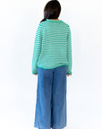 Jenny Cozy Stripe Sweater · Green