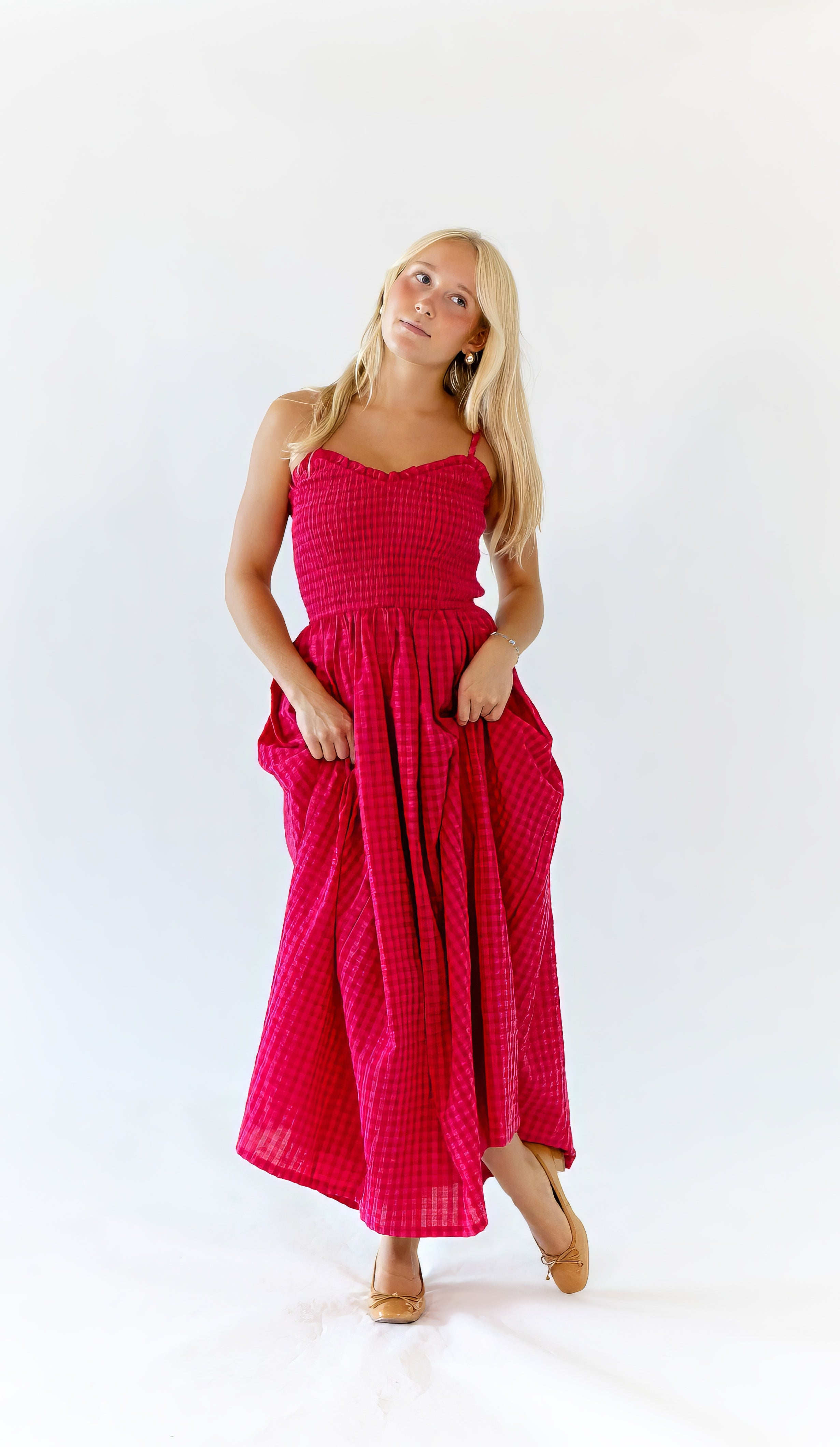 Tomas Sweetheart Gingham Midi