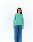 Jenny Cozy Stripe Sweater · Green
