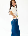 Ty Front Slit Denim Skirt
