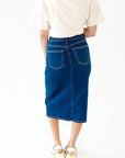 Ty Front Slit Denim Skirt