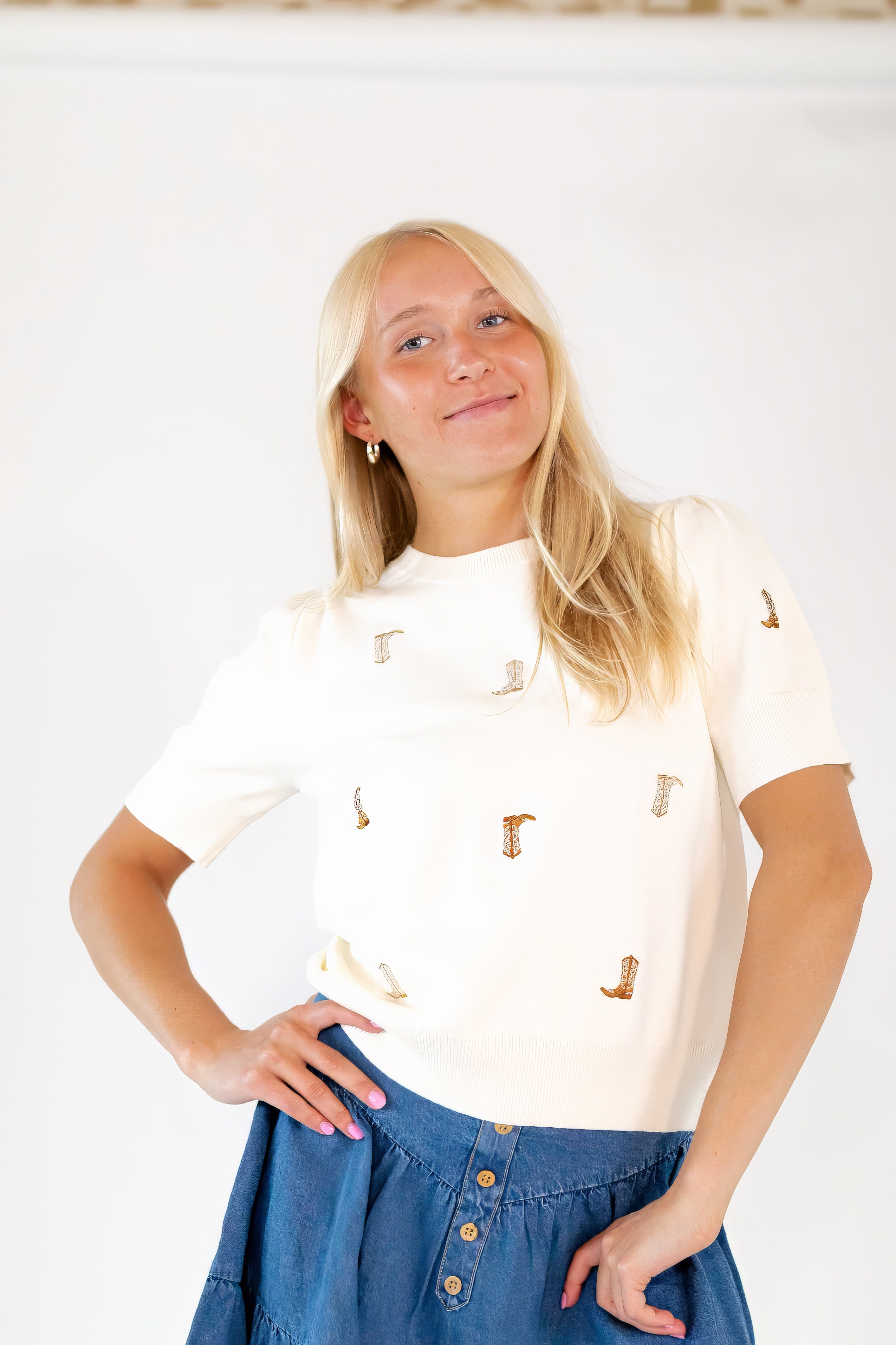 Cowgirl Embroidered Knit