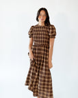 Sunny Plaid Midi Dress