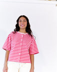 Wells Striped Button Up Top