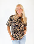 Ritchie Waffle Knit Leopard Top