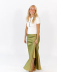 Kiwi Satin Maxi Skirt