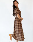 Sunny Plaid Midi Dress