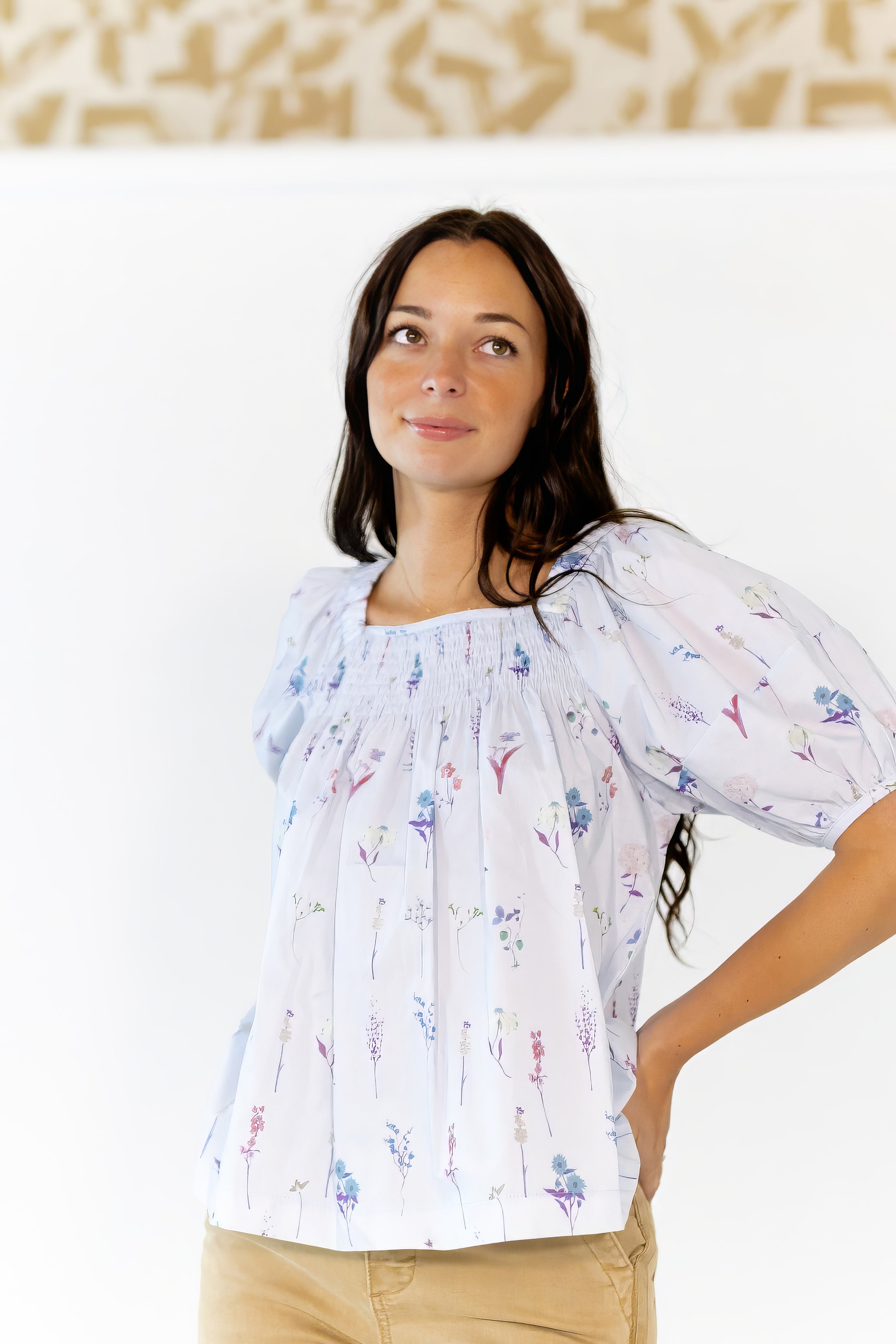 Reina Smocked Floral top