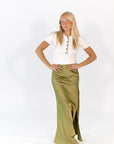 Kiwi Satin Maxi Skirt