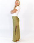 Kiwi Satin Maxi Skirt