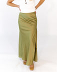 Kiwi Satin Maxi Skirt