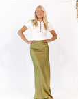 Kiwi Satin Maxi Skirt