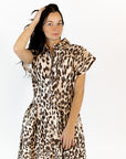 Anniken Leopard Print Midi Dress