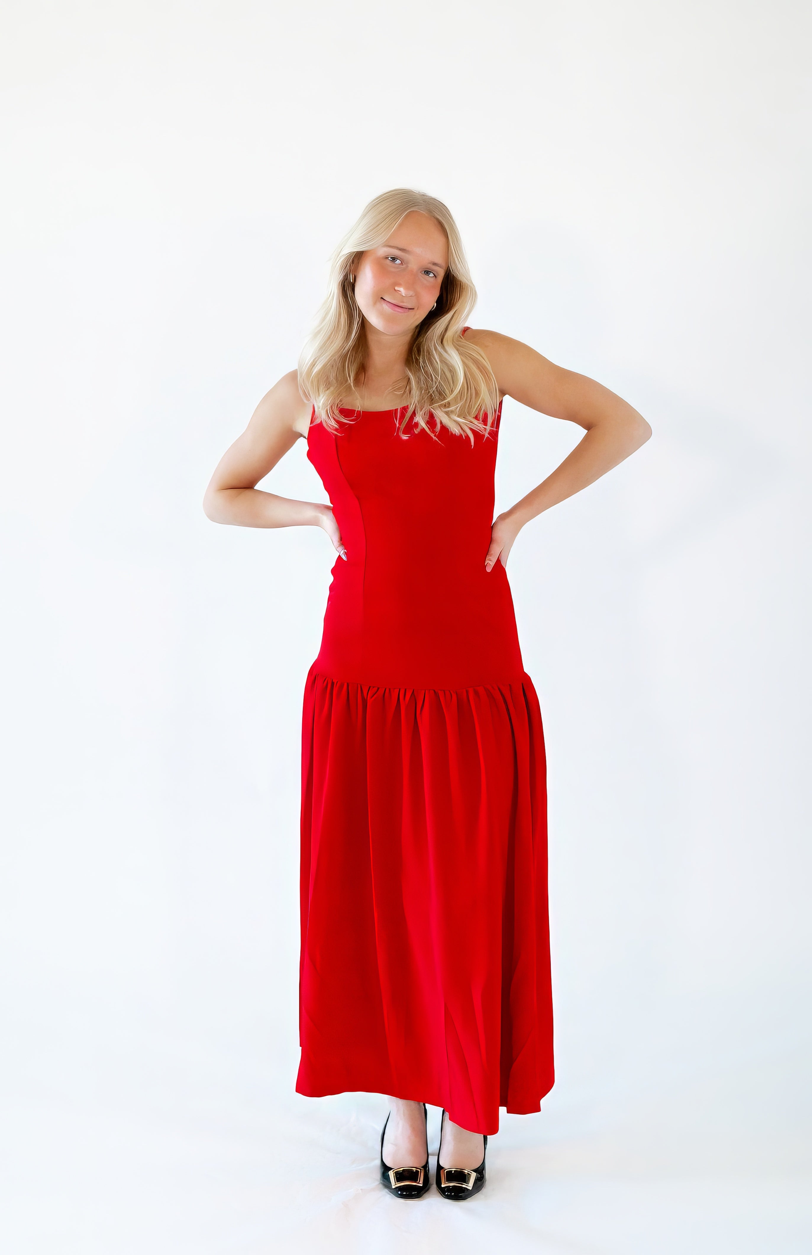green emerald velvet dress Red Dress - Strapless Drop Waist Mini Dress main image 0