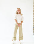 Eriana Eyelet Hem Pants