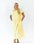 Lemon Drop Smocked Side Dress
