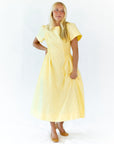 Lemon Drop Smocked Side Dress