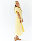 Lemon Drop Smocked Side Dress