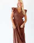 Alma Ruffle Sleeve Midi