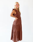 Alma Ruffle Sleeve Midi